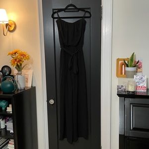 Black Sheer Strapless Jumpsuit